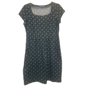 J. McLaughlin Women’s Blue Green Catalina Cloth Shift Shirt Sleeve Dress Sz L